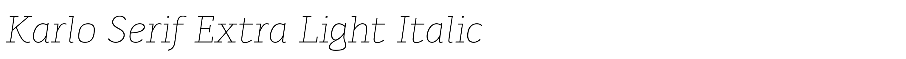 Karlo Serif Extra Light Italic